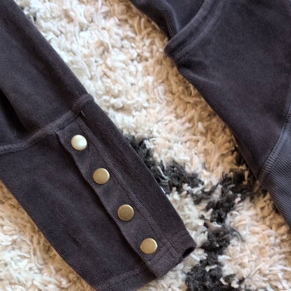 XCVI Charcoal Gray Zip-Up Hooded Sweatshirt - Picture 3 of 10